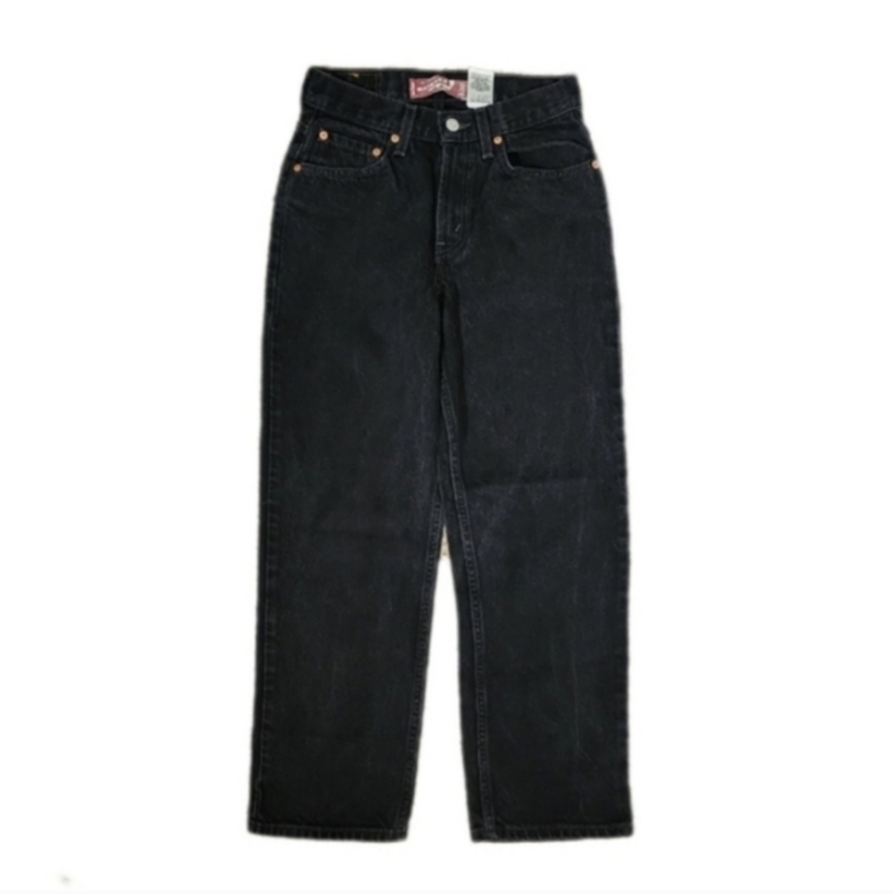 Levi Strauss Black Jeans Denim Black Washed Slim Size 16 W26 L28 - Picture 2 of 12